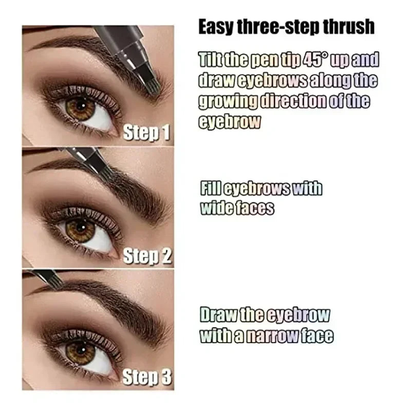 Waterproof 4 Points Long Lasting Eyebrow Pen (Natural Black)