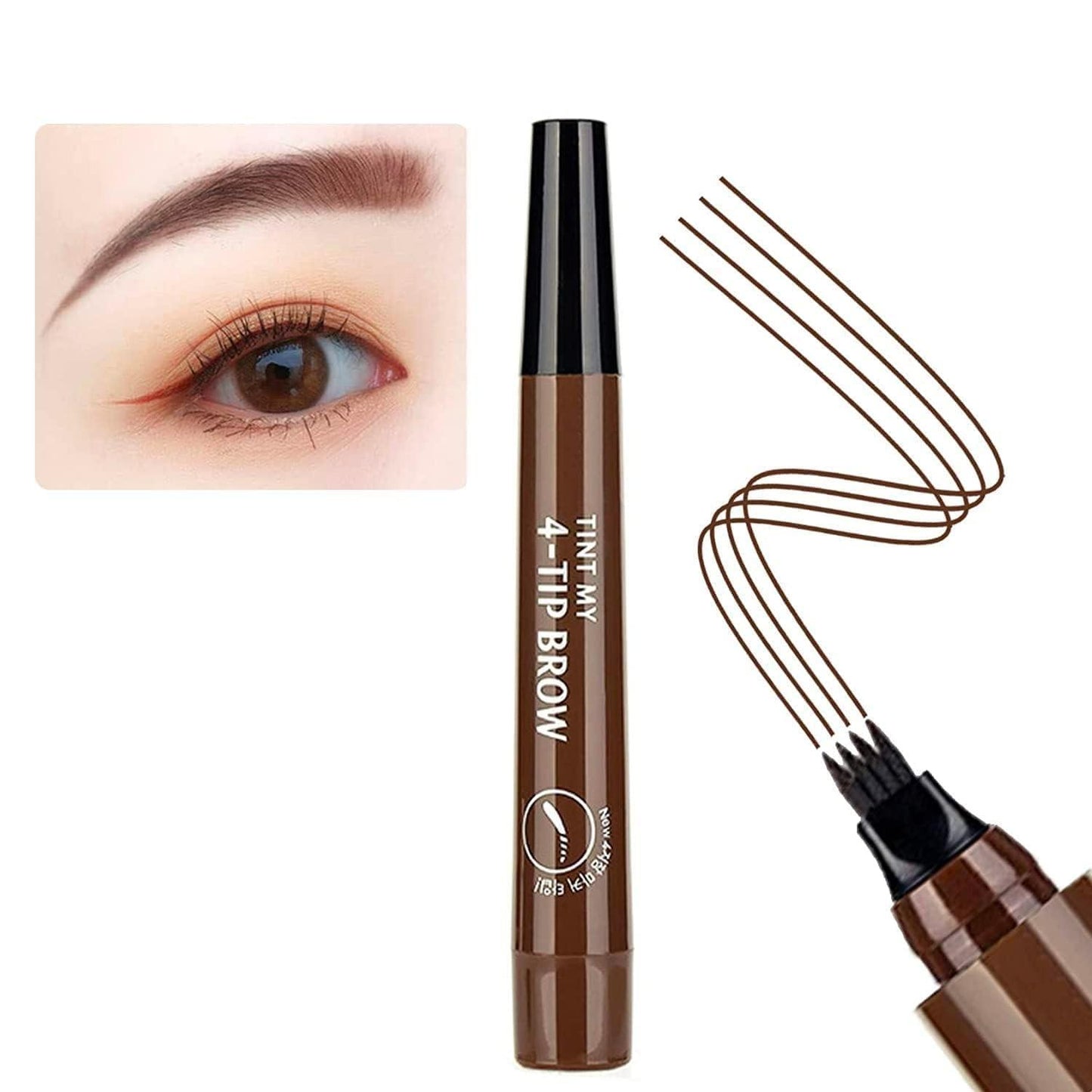 Waterproof 4 Points Long Lasting Eyebrow Pen (Natural Black)