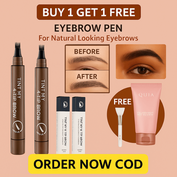 Waterproof 4 Points Long Lasting Eyebrow Pen (Natural Black)